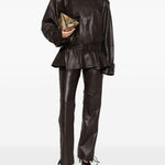 Giacca in pelle in marrone 