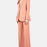 Pantaloni flared in cady a vita alta in rosa Elie Saab - donna 