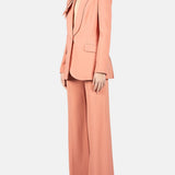 Pantaloni flared in cady a vita alta in rosa Elie Saab - donna 