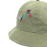 Cappello bucket ricamato in verde Barbour x paul smith - uomo 