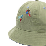 Cappello bucket ricamato in verde Barbour x paul smith - uomo 