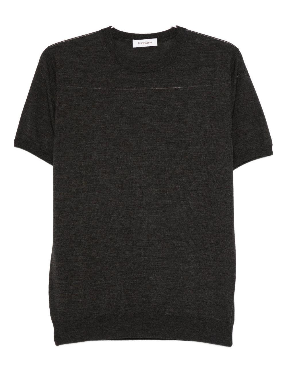T-shirt girocollo in grigio Kangra - uomo 