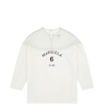 T-shirt a maniche lunghe con dettaglio trasparente in bianco Mm6 maison margiela - donna 