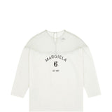 T-shirt a maniche lunghe con dettaglio trasparente in bianco Mm6 maison margiela - donna 