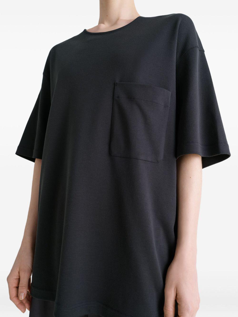 T-shirt girocollo con tasca applicata in nero Lemaire - uomo 