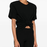 T-shirt con nodo in nero 