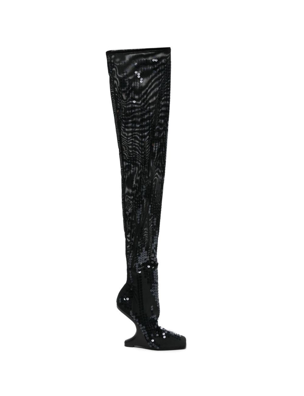 Stivali con paillettes in nero Rick owens lilies - donna 
