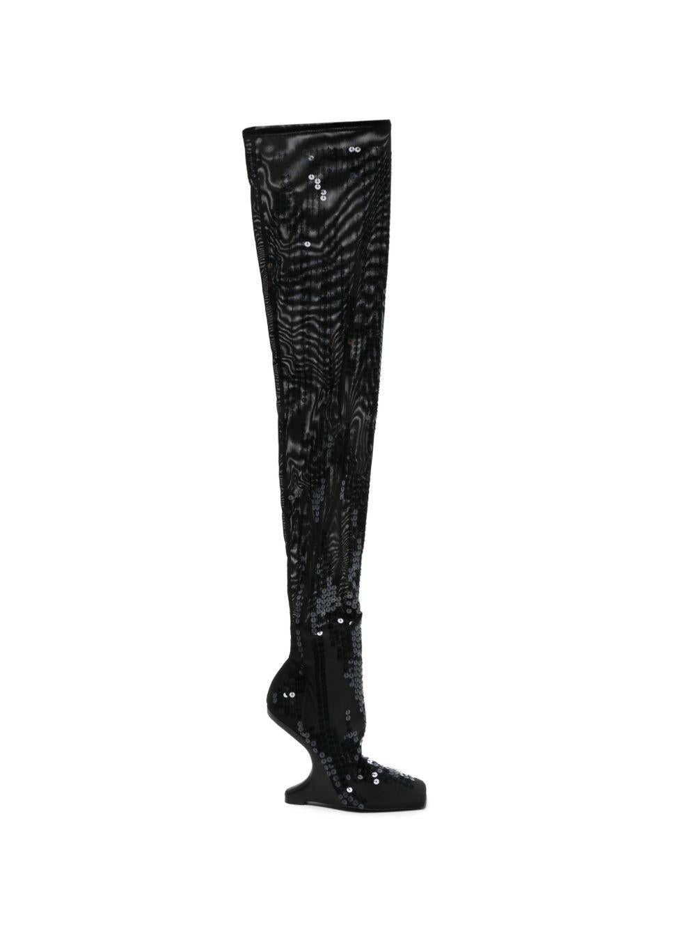 Stivali con paillettes in nero Rick owens lilies - donna 