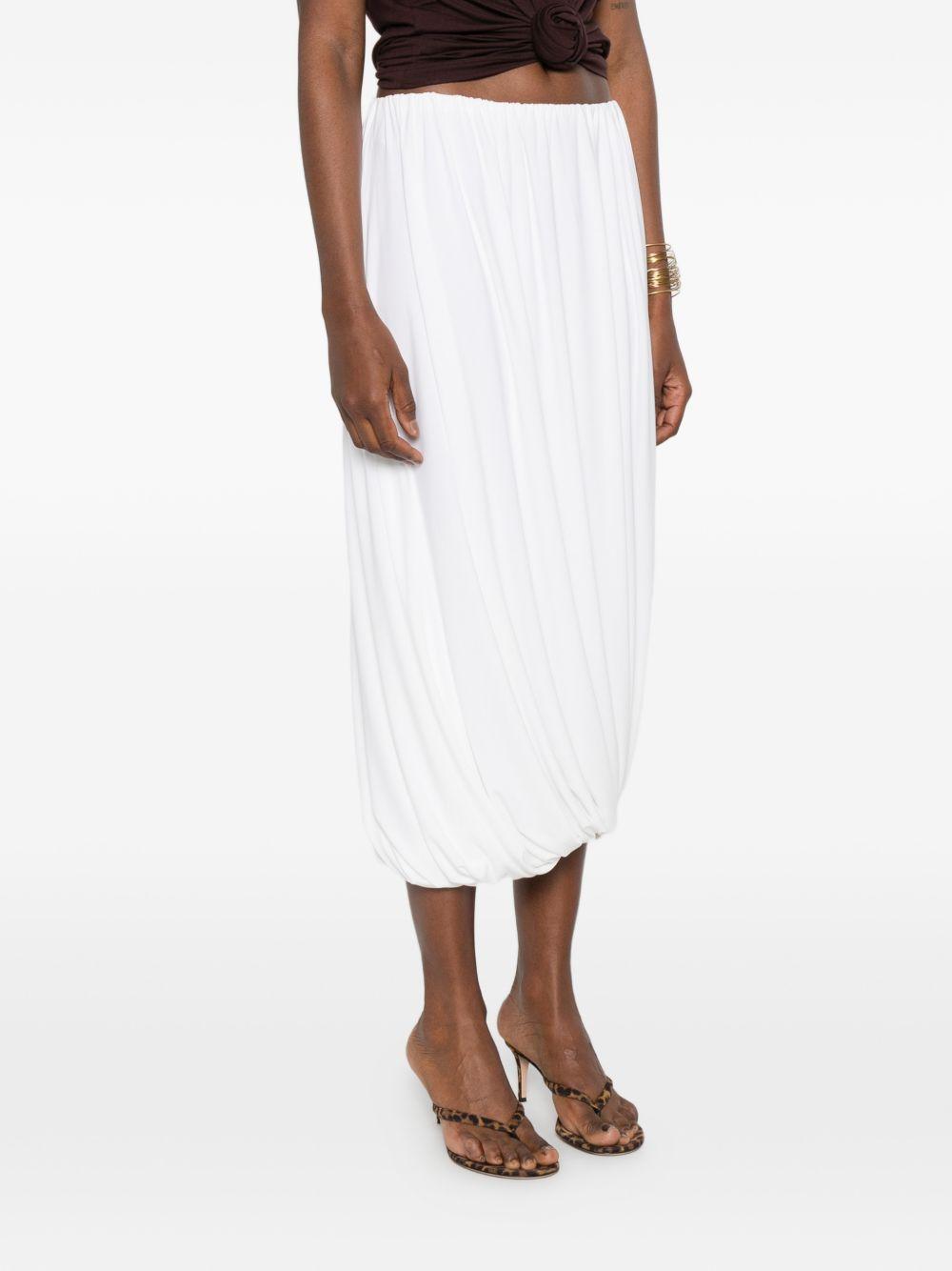 Gonna midi arricciata in bianco Norma kamali - donna 