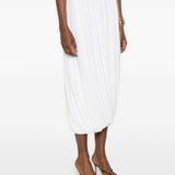 Gonna midi arricciata in bianco Norma kamali - donna 