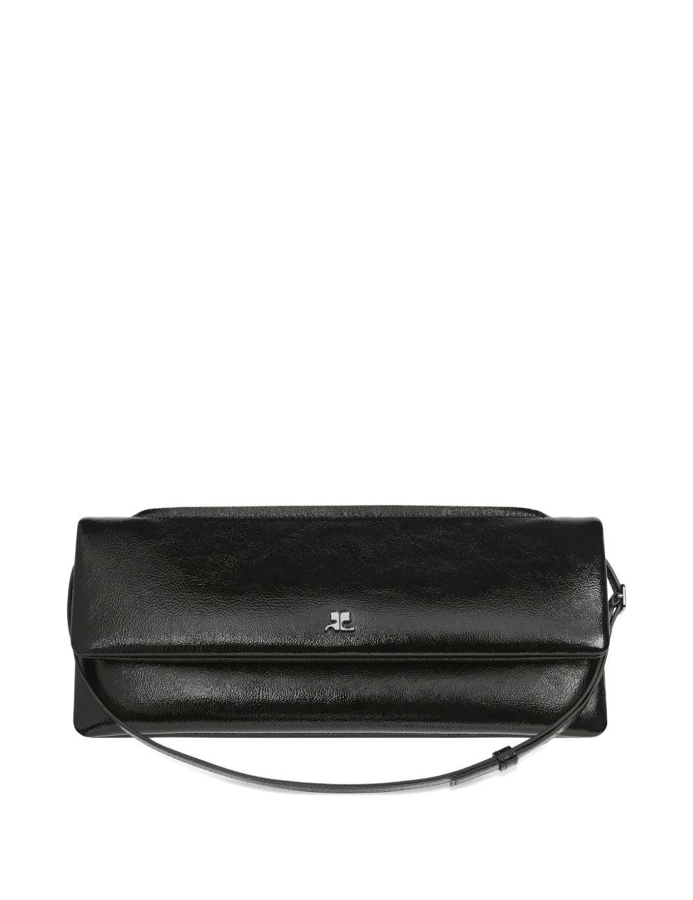 Borsa a spalla in pelle Naplack in nero COURRÈGES - donna 