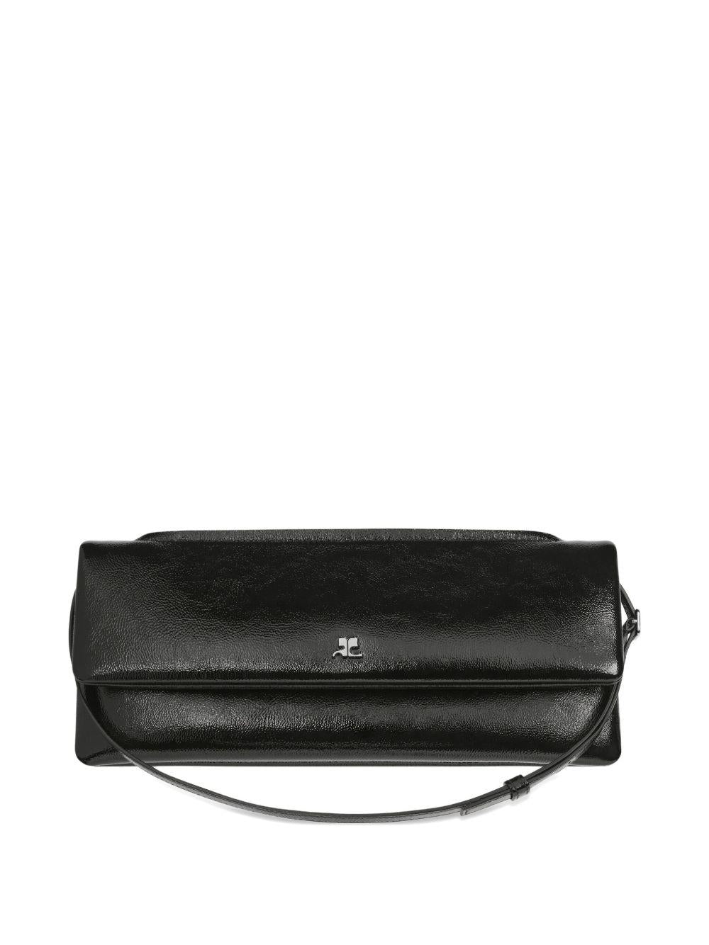 Borsa a spalla in pelle Naplack in nero COURRÈGES - donna 