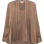 Blusa con collo lavallière iin marrone Antonelli - donna 