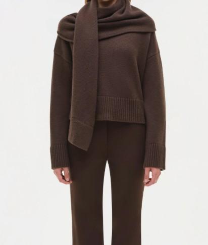 Maglione con dettaglio foulard in marrone Simkhai - donna 