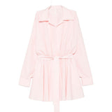 Mini abito svasato con cintura in rosa Norma kamali - donna 