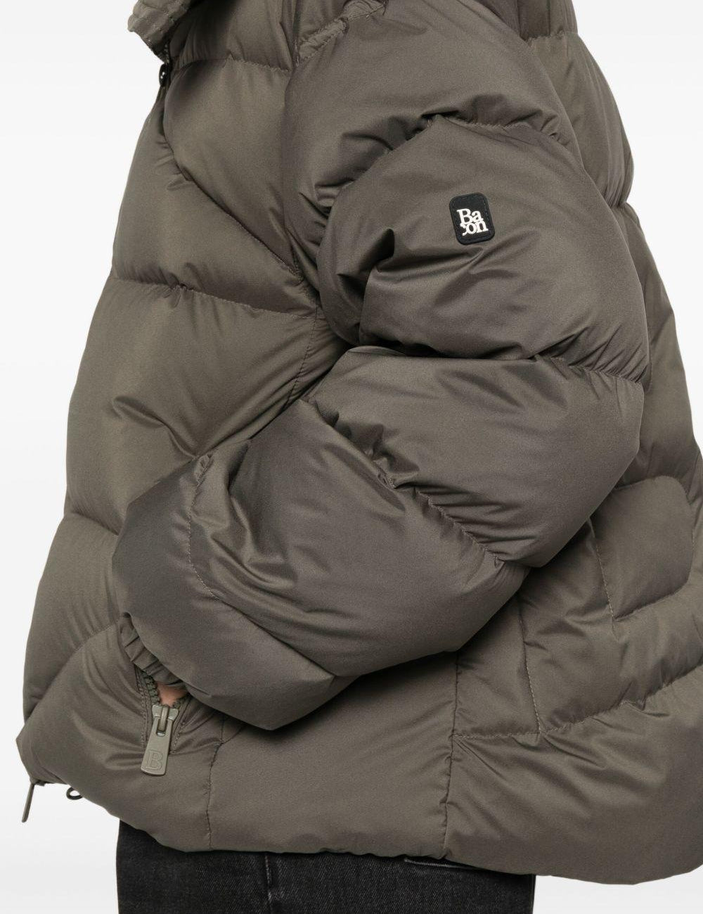Giacca imbottita con chiusura a zip in verde Bacon - donna 