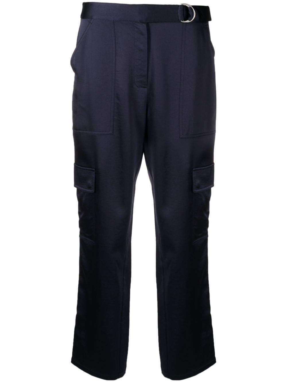 Pantaloni cargo a vita alta in blu - donna 
