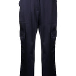 Pantaloni cargo a vita alta in blu - donna 