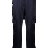 Pantaloni cargo a vita alta in blu - donna 