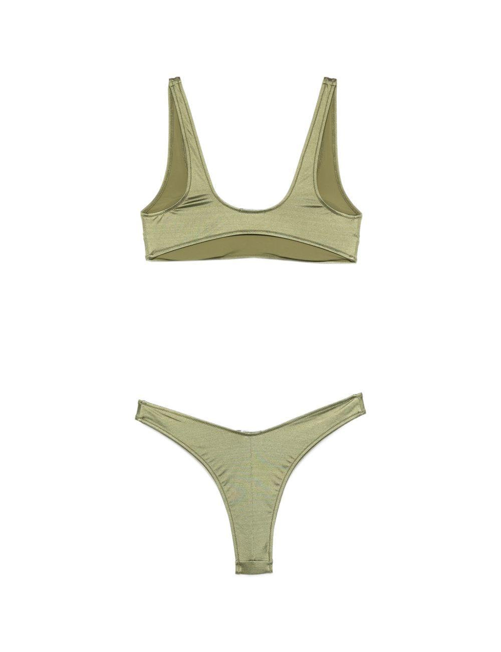 Bikini con finitura metallica in verde Venuja - donna 