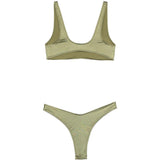 Bikini con finitura metallica in verde Venuja - donna 