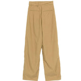 Pantaloni con cintura e pieghe in beige Soeur - donna 