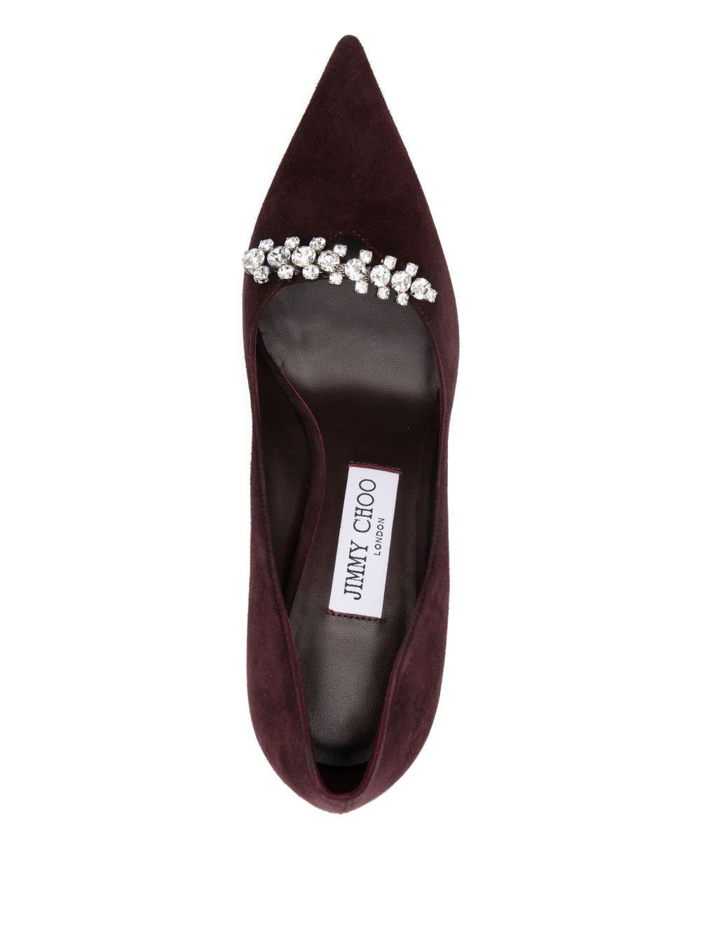 Décolleté a punta con cristalli in bordeaux Jimmy choo - donna 