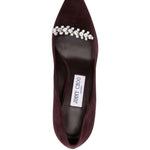 Décolleté a punta con cristalli in bordeaux Jimmy choo - donna 