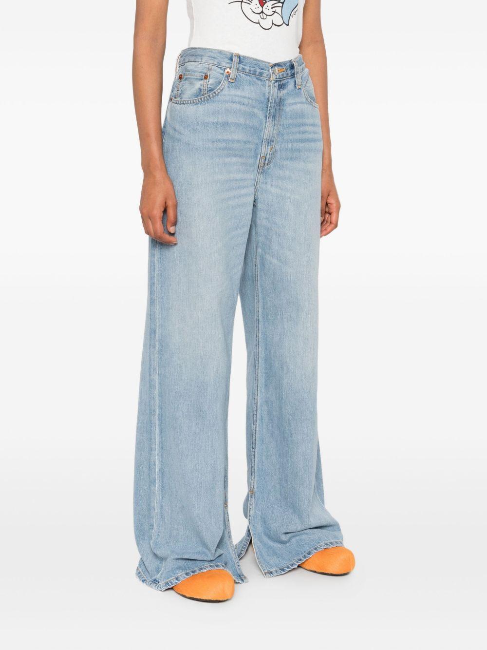 Jeans a gamba ampia con cinque tasche in blu Re/done - donna 