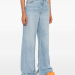 Jeans a gamba ampia con cinque tasche in blu Re/done - donna 