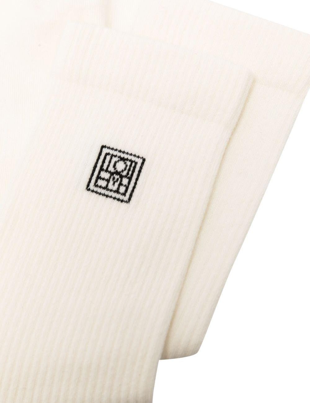 Calzini con logo in avorio Toteme - donna 
