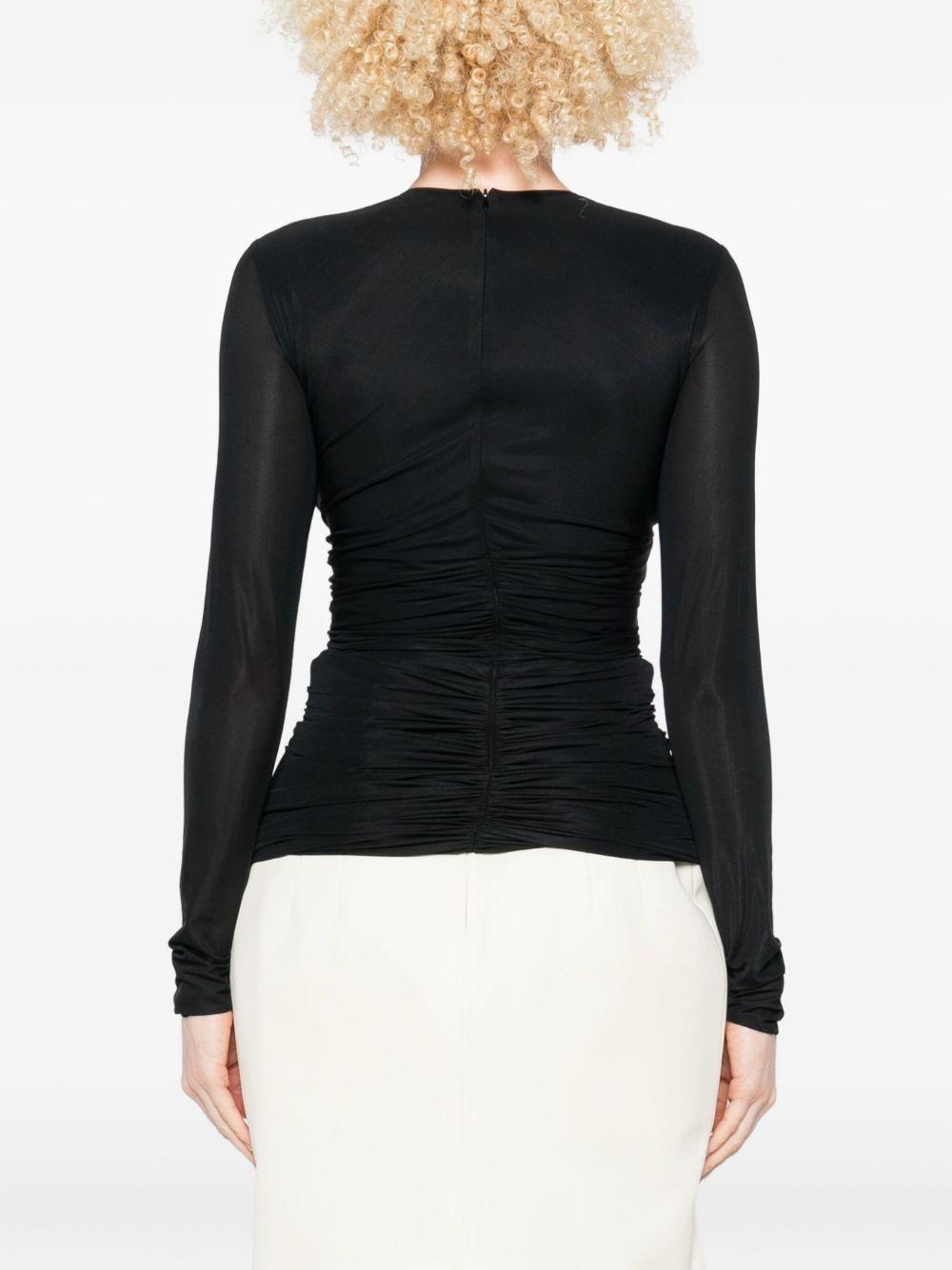 Top Hollow Venus in mesh con cut-out in nero Christopher esber - donna 