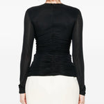 Top Hollow Venus in mesh con cut-out in nero Christopher esber - donna 