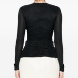 Top Hollow Venus in mesh con cut-out in nero Christopher esber - donna 