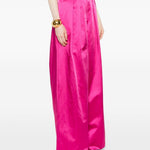 Pantaloni a gamba larga con design satinato pamploma in rosa Dries van noten - donna 