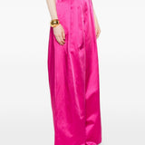 Pantaloni a gamba larga con design satinato pamploma in rosa Dries van noten - donna 