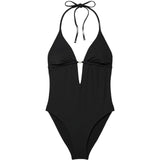 Costume da bagno con anello in nero Tory burch - donna 