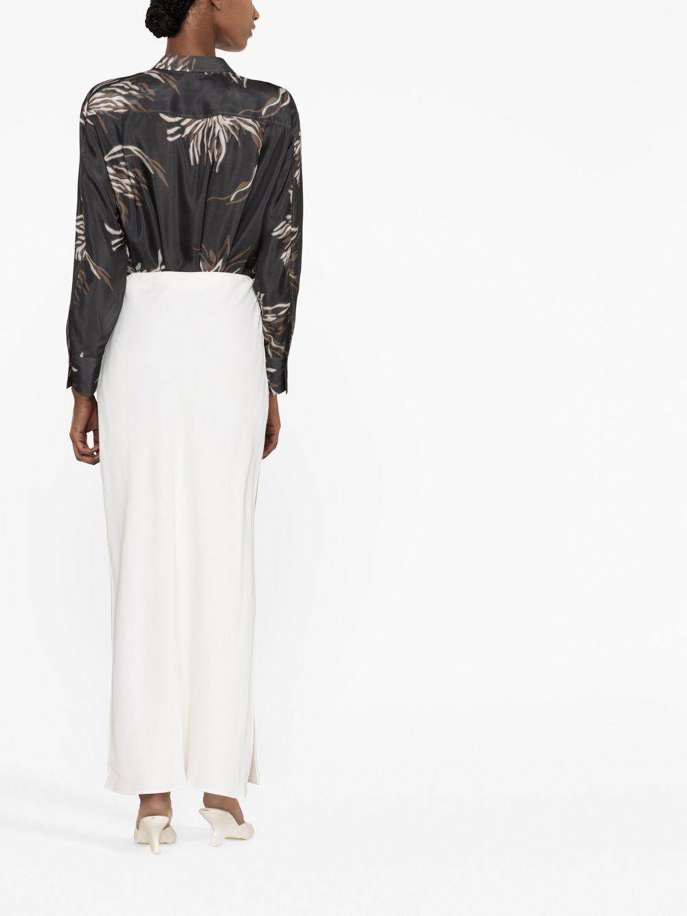 Gonna maxi con spacco in bianco Brunello cucinelli - donna 