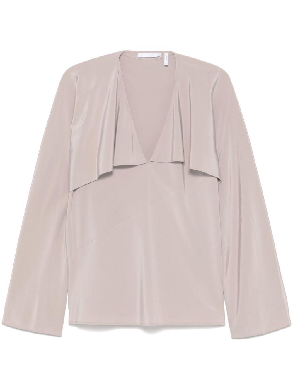 Blusa con ruches in grigio Helmut lang - donna 