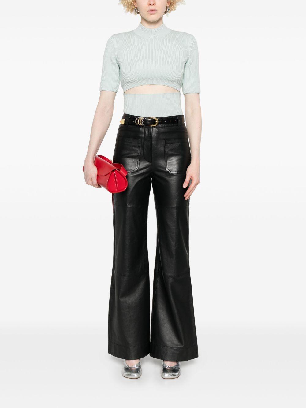 Pantaloni in pelle in nero Victoria beckham - donna 