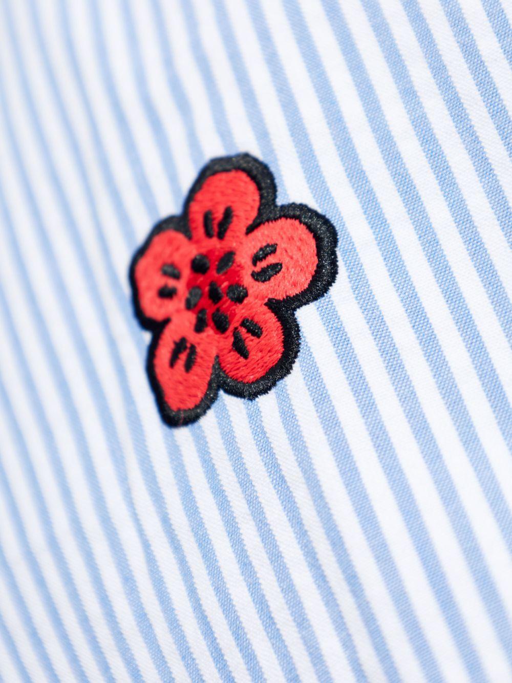 Camicia con logo a righe in azzurro Kenzo - uomo 