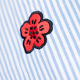 Camicia con logo a righe in azzurro Kenzo - uomo 