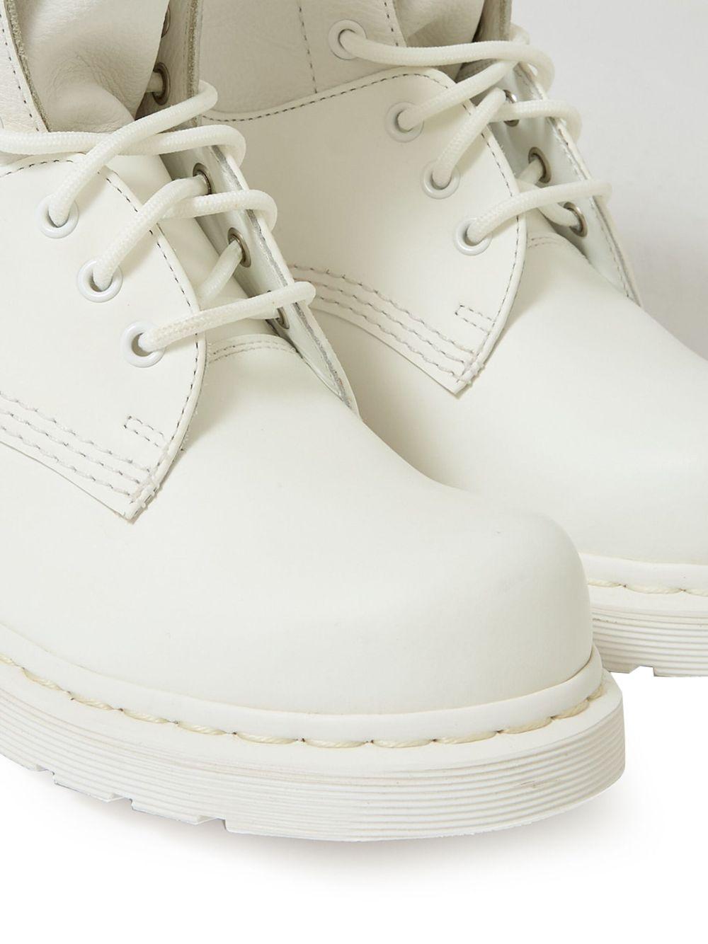 Stivaletti alti con lacci in bianco MM6 x Dr. Martens - donna 