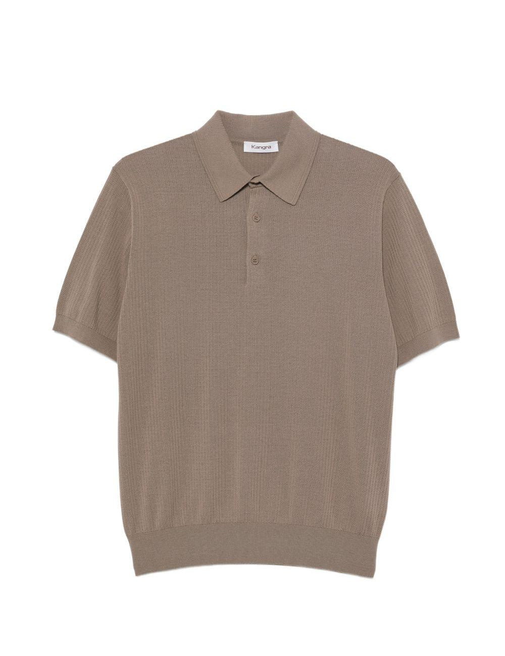 Polo a maniche corte con texture in marrone Kangra - uomo 