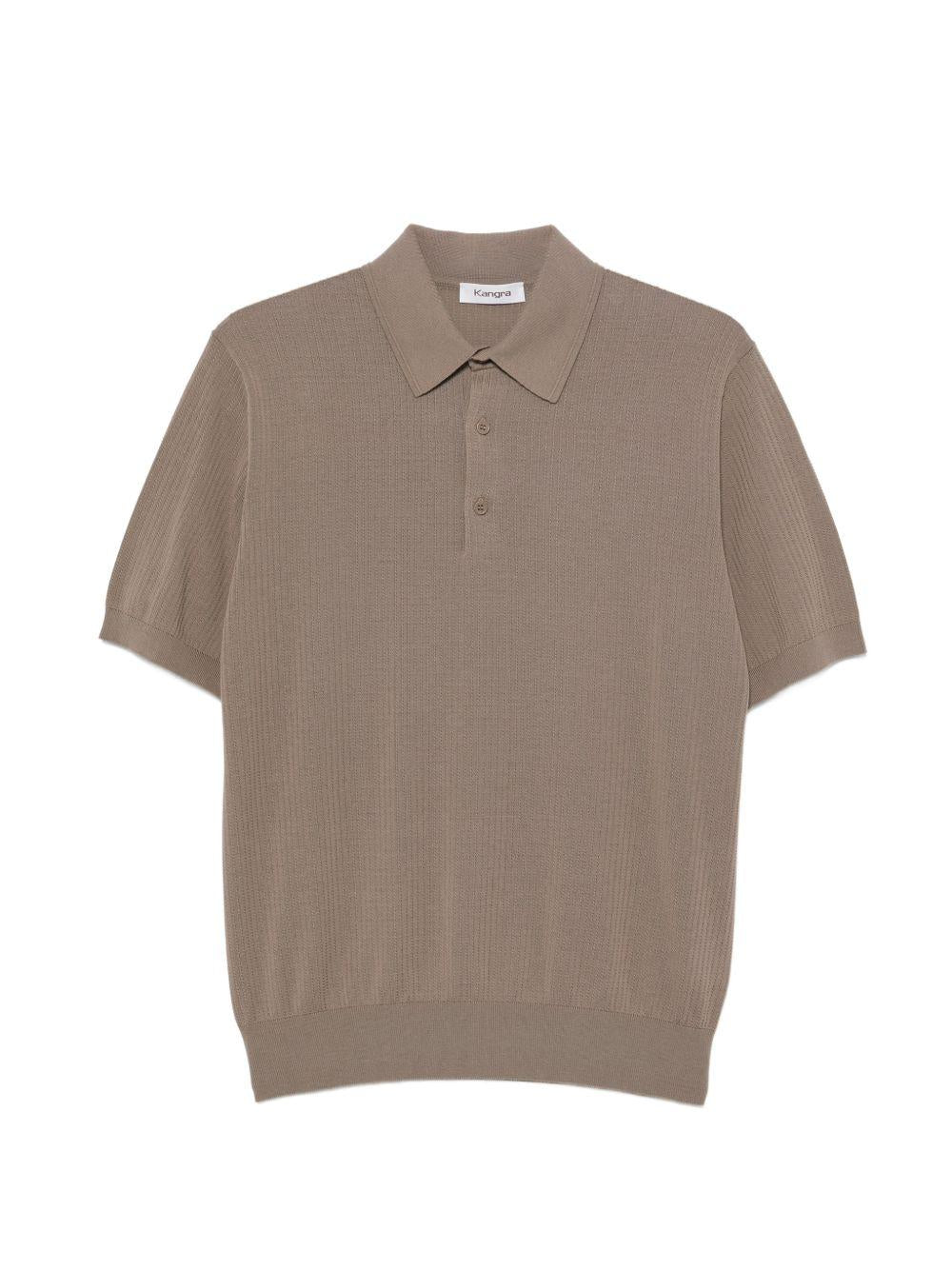 Polo a maniche corte con texture in marrone Kangra - uomo 