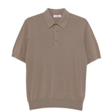Polo a maniche corte con texture in marrone Kangra - uomo 