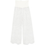 Pantaloni a gamba larga in pizzo in bianco Maurizio - donna 