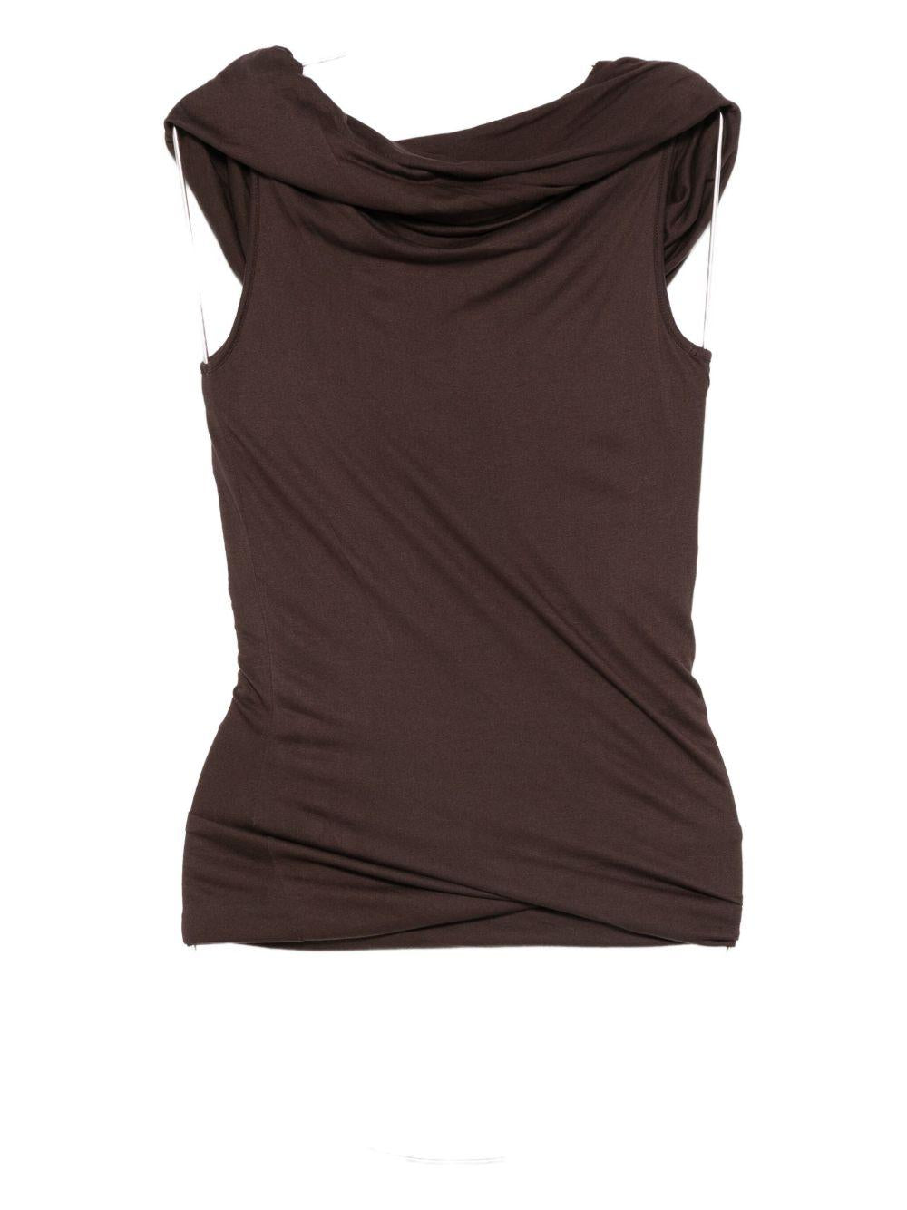 Top drapeggiato lola in marrone Rick owens lilies - donna 