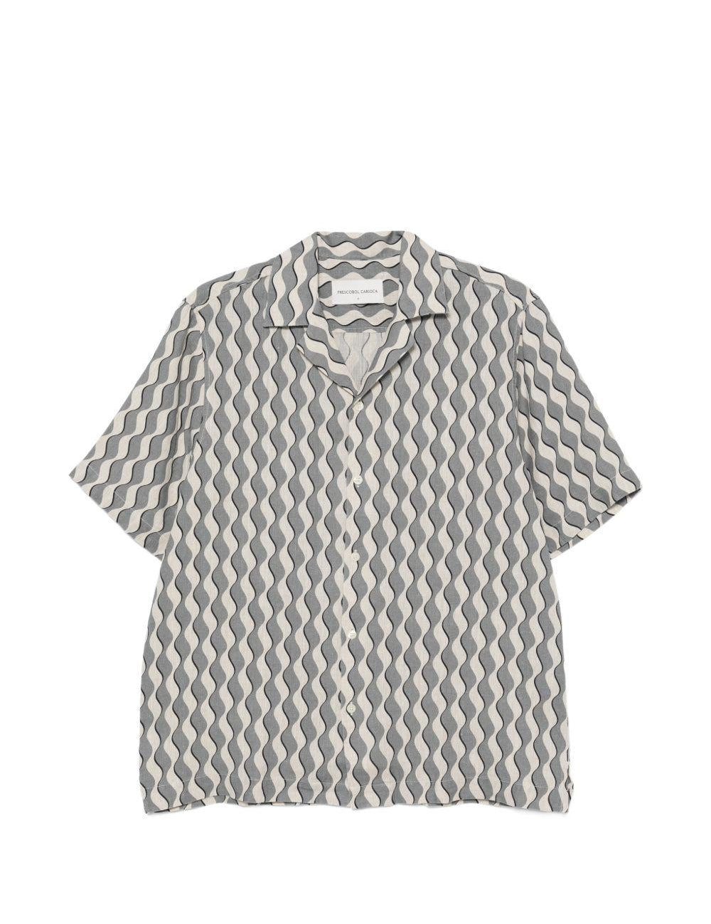 Camicia a maniche corte roberto in blu Frescobol carioca - uomo 