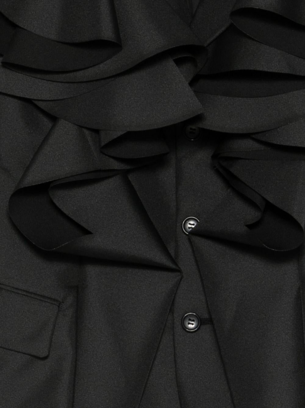 Giacca smanicata con ruches in nero Comme Des Garçons - donna 